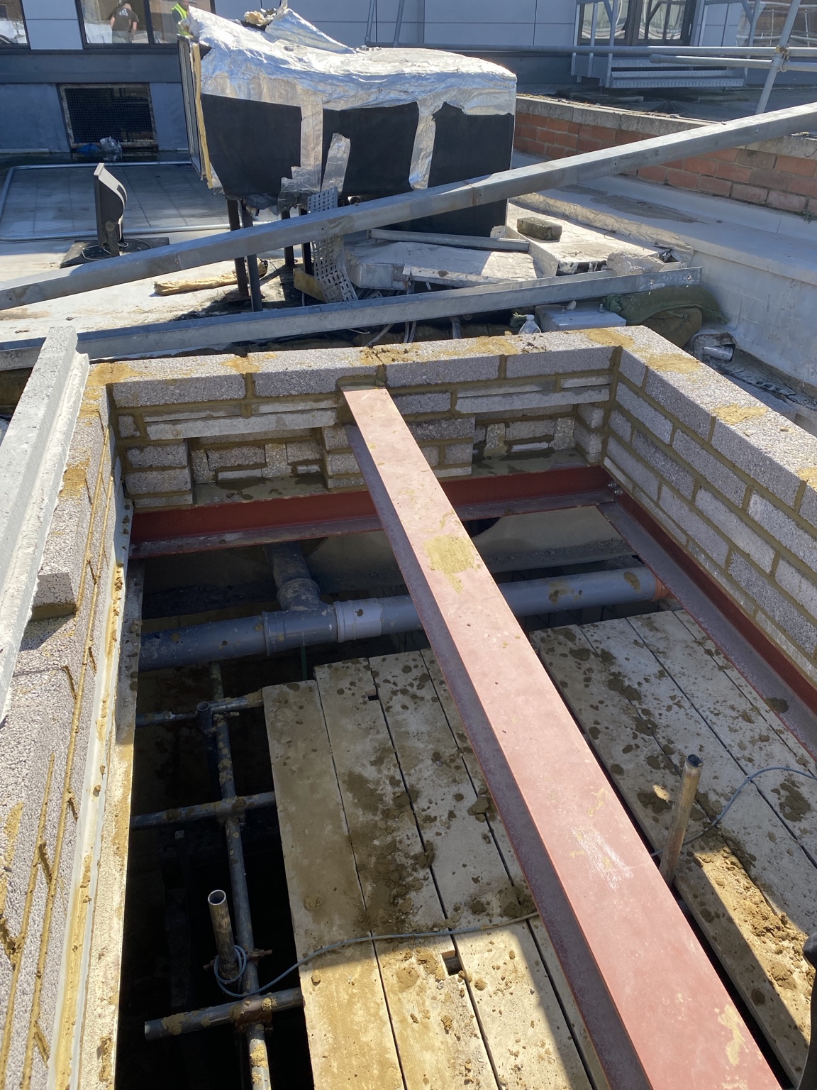 Lift shaft structural steelwork