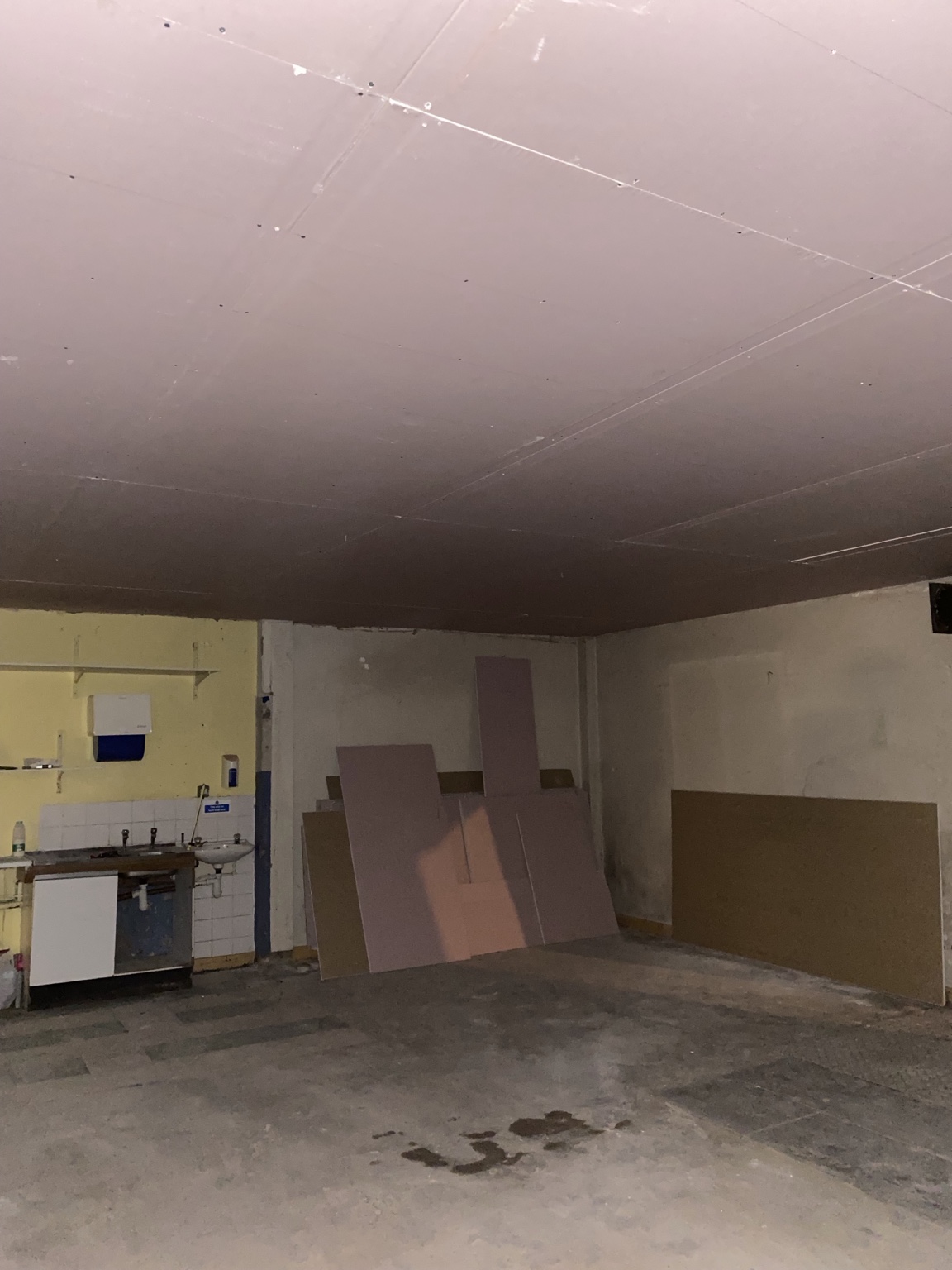 Commercial room fire boarding works